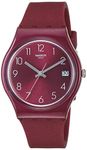 Swatch Worldhood Quartz Silicone Strap, Red, 16 Casual Watch (Model: GR405)