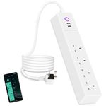 ZigBee Power Strip, ZigBee Surge Protector 16A, Smart Power Strips Individually Switchable Control, Voice/Timing, Compatible with Alexa Googglle Assistant, Philillips HUE/Zigbee2MQTT, Zigbee Tuya Hub