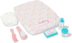 Casdon Baby Huggles Changing Mat Set. Dolls Changing Mat For Children Aged 3+. Includes Reusable Nappy, Brush, Pretend Talc And More, Pink