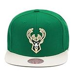 Mitchell & Ness NBA Wool Snapback Cap 2 Tone Milwaukee Bucks Green/Beige