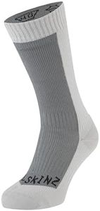 SEALSKINZ Unisex Waterproof Cold Weather Mid Length Sock, Grey, Medium