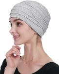 Chemo Headwear Head Wraps for Cancer Patients Made of Viscose Made from Bamboo – Cool, Super Comfy, Light Heather Gray, One Size