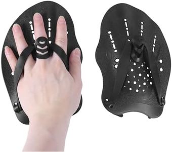 Swimming Paddles Hand, Swim Training Hand Paddles with Adjustable Straps, Swim Hand Paddles for Women and Men (Black)