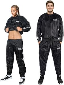 RAD Heavy Duty Sweat Suit Sauna Exercise Gym Suit Fitness Weight Loss Anti-Rip, White, Medium