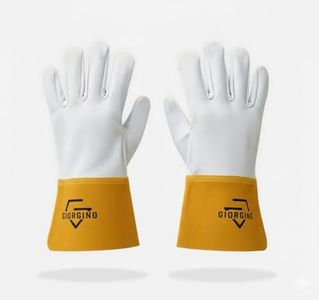Premium TIG Welding Gloves with FREE Assorted Welding Cap Top Grain Goatskin Leather Gloves Unlined 4" Cuff High Dexterity