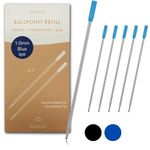 MESMOS 6 Pack Cross Compatible Pen Refills Ballpoint Blue Ink, 1mm Medium Point, German-Made Ink and Swiss-Made Nib, Pen Replacement Refills, 4.5 inch (116mm) (Blue Ink)