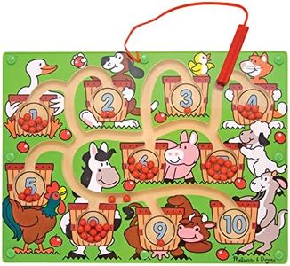 Melissa & Doug | Labyrinthe de numéros avec baguette aimantée | Pour garçon ou fille | 3+ | Jouet en bois