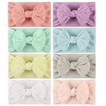 Baby Turban Headband Set-Bowknot Hairband Soft Cute Headwear Elastic for Newborn/Girls/Boys/Kids Gift as Toddler Headdress Photography Props Accessories (G)