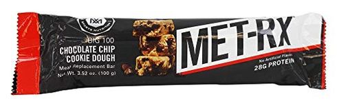 MET-Rx Big 100 Meal Replacement Bar, Chocolate Chip Cookie Dough, 3.52 Ounce, 9 Count