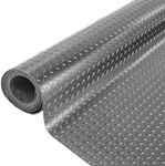 Nisorpa Rubber Garage Floor Mat 1.2 x 2.5M Checker Rubber Matting 2.5mm Thick Non-Slip Floor Mat Heavy Duty Rubber Matting Roll for Gym Garage Basement Warehouse, Grey