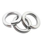 Fajoeda M10 Split Lock Washer,50PCS 304 Stainless Steel(18-8) Spring Lock Washers for Bolts Nuts and Screws,Silver