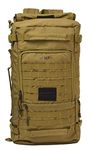 F Gear Garrison 36L, Camping Travel Hiking Range Hunting Survival Army Laptop Tourist Outdoor Trekking Molle Rucksack Backpack|Sternum strap & hip belt|Backpack or Messenger Bag (Khaki)