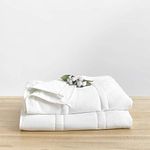 Soft 15lb Weighted Blanket, Heavy Quilted Blanket from Baloo in Pebble White Color, 60x80 inches