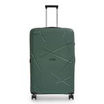 UNITED COLORS OF BENETTON Polypropylene (Pp) Moonstone Unisex Hard Luggage with Spinner Wheels - Forest Green, Tsa Lock 68 Cm Medium Trolley Bag