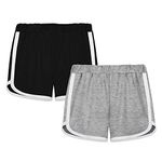 GENTABY Girls Short，Active Sport Summer Short Bike Running Beach Shorts Workout Elastic Waist Shorts 2 Packs，6-9T