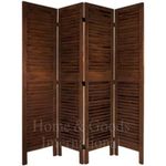 WoodCraftia Wooden Room Divider Partition - Foldable Wood Screen Separator for Living Room, Bedroom, Office, Restaurant || Patti Design (4 Panel - Walnut)