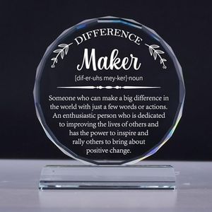 Difference Maker Gifts, Boss Gifts for Women Men, Coworker Gifts, Thank You Gifts for Mentor Leader, Engraved Crystal Christmas Gifts for Mentor/Coach/Manager/Doctor/Teacher Appreciation Gift Office Desk Decor
