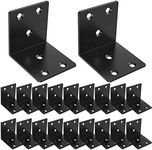 Riuog 20 Pcs Metal Corner Braces, 2in L Brackets for Wood, 90 Degree Heavy Duty Wide Corner Black Metal Corner Bracket for Wood Furniture Bed Chair