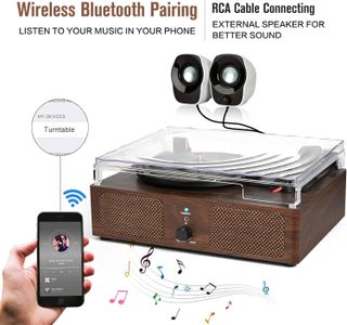 Udreamer Vinyl Record Player – Coffee Brown Turntable