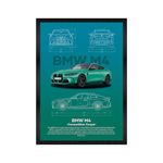 CodersParadise - BMW M4 Competition Aesthetic Wall Poster Frames | 8x12 inch (A4 Size) | Hanging Wall Artwork Frames For Home Bedroom, Living Room and Walls Aesthetics | Framed Artworks