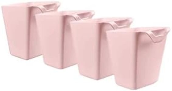 Rikyo Lot de 4 porte-gobelets à suspendre, panier de rangement à roulettes, accessoires de chariot à roulettes, 11,9 x 10,2 cm, pots à crayons suspendus, pots à plantes,pot à maquillage (rose)