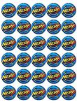 30 Nerf Wars Logo Cupcake Toppers Edible Wafer Paper Fairy Cake Toppers Birthday Cakes