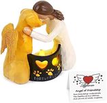 Ajfwm Dog Memorial Gifts,Pet Memorial Gifts for Loss of Dog Sympathy Present Pets Passing Away Remembrance Candle Holders Bereavement Figurines with LED Candles,Sympathy Gift Ideas for Loss of Dog