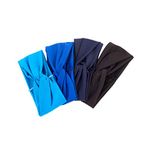 4PCS Turban Headband Criss Cross Hair Band Yoga Stretchy Headwraps Women Hair Accessory ï¼ˆBlue+Black+ +Royalblueï¼‰