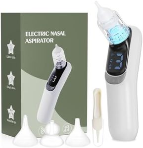 Nasal Aspirator for Baby, Baby Nose Sucker, Electric Nose Aspirator for Toddler, Music and Light Soothing Function, with 3 Silicone Tips, Automatic Nasal Aspirators(White)