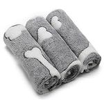 1 Pack 3 Puppy Blankets Super Soft Warm Sleep Mat Grey Cute Print Blanket Fluffy Fleece Pet Blanket Flannel Throw Dog Blankets for Small Dogs Puppy Dogs Fluffy Cats,Bone-Small(23"x15")