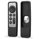 elago R5 Locator Case Compatible with Apple TV 4K Siri Remote 3rd (2022) & 2nd Generation and Compatible with Apple AirTag - Lanyard Included, Drop Protection, Full Access to All Functions (Black)