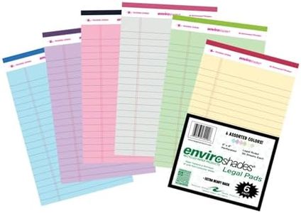 ROARING SPRING Enviroshades Recycled Mini Legal Pads, 6 Pack, 5" x 8" 50 Sheets, Assorted Colors