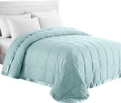 puredown® California King Blanket - Soft Lightweight Down Blanket for All Seasons, Cozy Warm Luxury Bed Blanket with Satin Trim, Blue (110"X98")