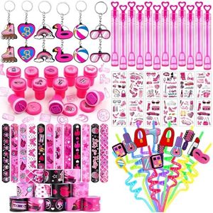 Moltby Regalos de Princesa Bar-bi para Fiesta de Niñas Calcomanías - Bar-bi Papelería, Pulseras Slap Bar-bi, Pajitas para Niños, Sellos Niños, Llavero, Fiesta de Cumpleaño, Regalos Invitados Niñas