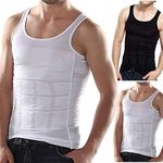 Frogwill Mens Posture Correction/Support/Pain Relief Slimming Body Vest Shirt (L, Black-New)