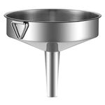 Makrel Stainless Steel Funnel Kitchen Funnels for Transferring of Liquid, Fluid, Cooking Oils, Jam (12cm with Hook)