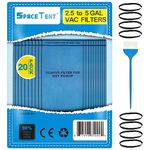 SpaceTent 20 Pack WS01025F2 Filter Bags compatible with WORKSHOP Select 2-1/2-Gallon To 5-Gallon Vacs, Armor All AA255 Vac, Select Husky Stinger and Bucket Head Wet Dry Vacs, Part# VF2000