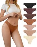 SHARICCA Seamless Bikini Underwear for Women Super Stretch Sexy Low Rise Cheeky Panties Soft Comfort Hipster Pack, 7p01, Warm Colors, Medium