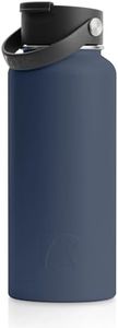 RTIC 32 oz Vacuum Insulated Bottle, Metal Stainless Steel Double Wall Insulation, BPA Free Reusable, Leak-Proof Thermos Flask for Water, Hot and Cold Drinks, Travel, Sports, Camping, Navy