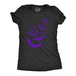 Womens Glitter Bats T Shirt Funny Cute Halloween Graphic Cool Novelty Tee for Ladies Funny Womens T Shirts Halloween T Shirt for Women Funny Animal T Shirt Black L