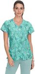 KOI Lite 1007PR Women's Eve Scrub Top, Butterfly Wonderland, X-Small