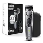 Braun All-in-One Style Kit Series 7 7410, 8-in-1 Trimmer for Men with Beard Trimmer, Body Trimmer for Manscaping, Hair Clippers & More, Braun’s Sharpest Blade, 40 Length Settings, Waterproof