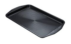 Circulon Ultimum Oven Tray Non Stick - Large Baking Tray, Durable Carbon Steel, Freezer & Dishwasher Safe Bakeware, 44.5 x 28 x 2.5cm, Black