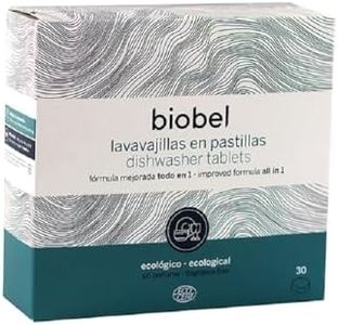 Biobel - Pastillas para Lavavajillas - Origen Natural - Pastillas Monodosis Todo en 1 - Limpia y Desengrasa la Suciedad Incrustada - Envoltorio Hidrosoluble - Sin Perfume - 30 Ud