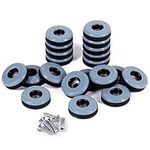 GINOYA Teflon Furniture Sliders, 20pcs 25mm Furniture Glides with Screws for Easy Moving on Carpet Hardwood Tile (Grayish Blue)