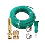 RedHerring Heavy Duty Expandable Garden Hose Flexible Water Pipe with Double Latex Core Brass Nozzle Water Spray Gun Braided Outer Layer Small No Kink Hose (Florescent green) (5 Meter)