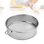 Stainless Steel Flour Sieve,TANCUDER Round Flour Mesh Sifter Handheld Sifting Sieve Icing Sugar Shaker Strainer Sieve Kitchen Fine Mesh Flour Sifter Powdered Filter Mesh with 60 Mesh ( 20*20*5.2cm)