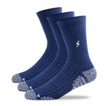 Supersox Men Socks Full Calf Length All Purpose Compression Cushion Socks|Thick Towel Pure Cotton|Combo Pack 3 (Navy)