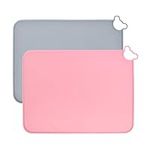 Silicone Placemats for Kids Baby, 2 Pack Toddler Placemats for Table, BPA Free Non Slip Portable Eating Table Mats, Large Size Heat-Resistant Food Mats Baby Dining Mat, Dishwasher Safe (Pink + Blue)