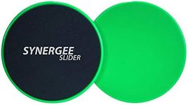 Synergee Electric Lime Green Core Sliders. Dual Sided Use on Carpet or Hardwood Floors. Abdominal Exercise Equipment